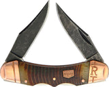 Rough Rider Backwoods Dual Lockback Black Folding Knife 1842