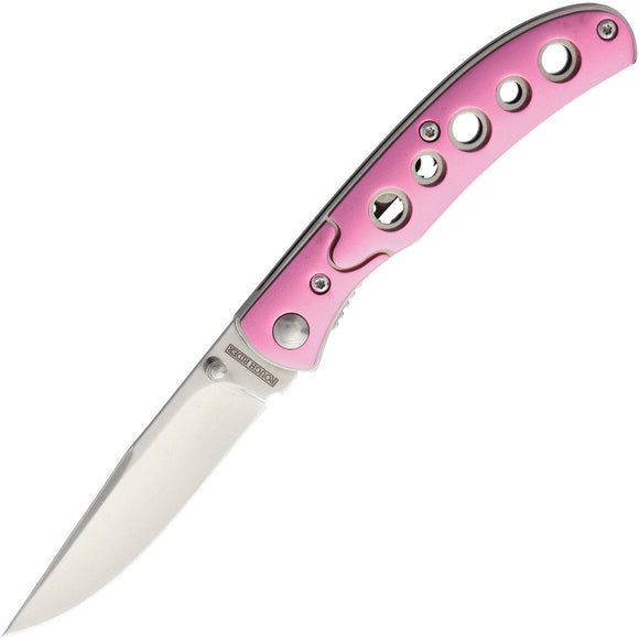 Rough Rider Pink Lady Aluminum Handle Linerlock Folding Drop Pt Blade Knife 1862