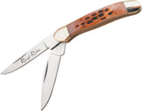 Rough Rider Tiny Copperhead Amber Jigged Bone Handle Folding Blades Knife 186