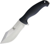 Rough Rider Blackwashed Stainless Wide Fixed Blade Black Handle Knife 1870