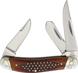 Rough Ryder Tobacco Bone Road Handle Series Sowbelly Folding Knife 1894