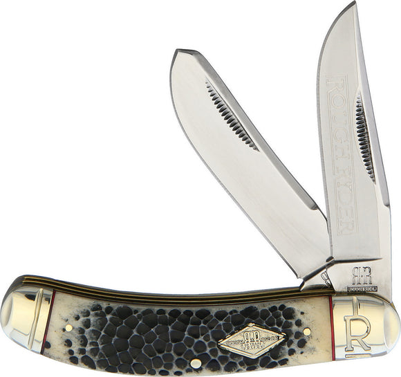 Rough Ryder Sowbelly Trapper Buckshot Bone Stainless Folding Knife 1906