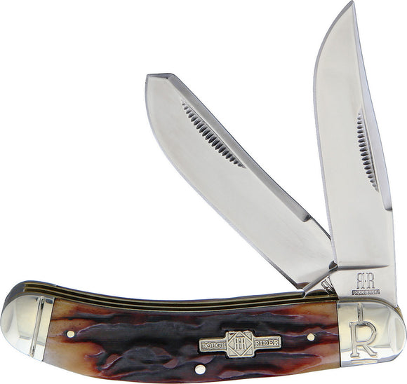 Rough Ryder Sowbelly Trapper Stag Bone Stainless Folding Knife 1907