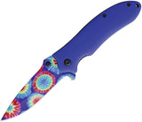 Rough Rider Assisted Open Purple & Tie Dye Stainless Folding Pocket Knife 1911