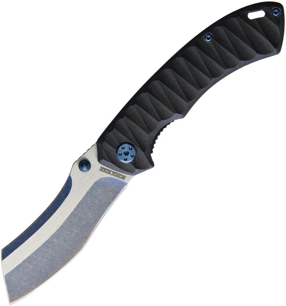 Rough Ryder Black G10 A/O Linerlock Blue Tumbled Fnish Folding Knife 1928