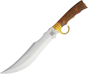 Rough Rider Stag Stainless Fixed Clip Pt Full Tang Blade Bowie 15.5" 1945