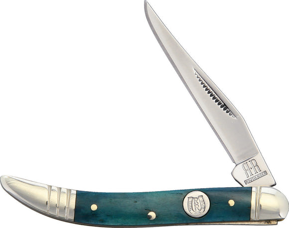 Rough Ryder Toothpick Blue Smooth Bone Handle Folding Pocket Knife 1953
