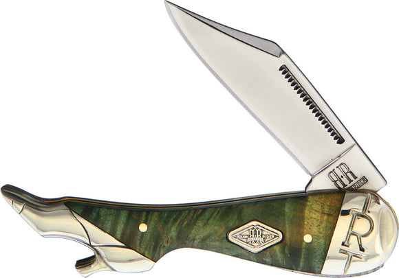 Rough Ryder Leg Knife Artisan Wood Folding Pocket Knife 1968