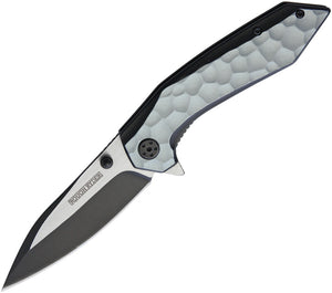 Rough Rider Linerlock Black & Gray Aluminum Stainless 2-Tone Folding Knife 1983