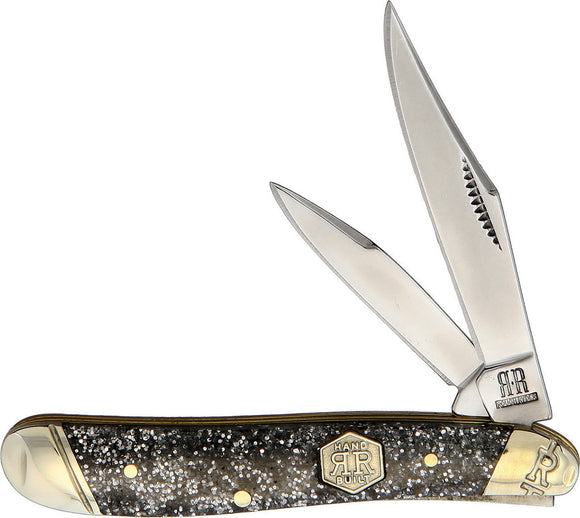 Rough Ryder Silver Sparkle Peanut Folding Pocket Knife 2013