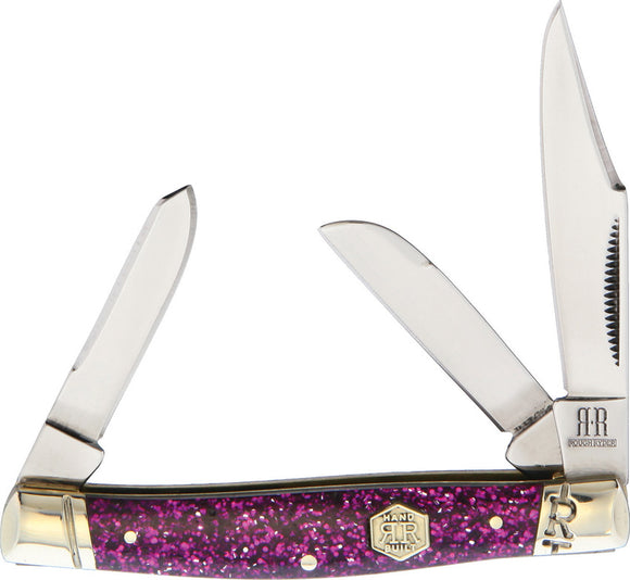 Rough Ryder Purple Sparkle Stockman Folding Stainless Pocket Knife 2018