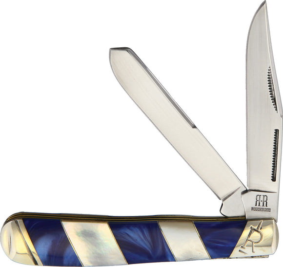 Rough Rider Blue Ocean Trapper Folding Stainless Clip/Spey Pocket Knife 2021