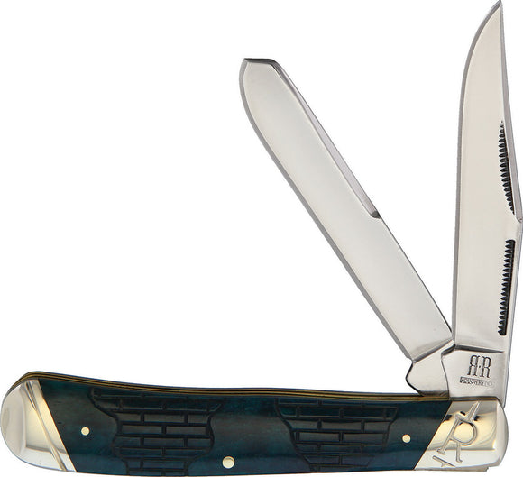 Rough Ryder Trapper Blue Bone Folding Pocket Knife 2027