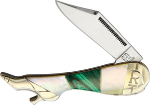 Rough Ryder Small Leg Knife Malachite Folding Pocket Knife 2033