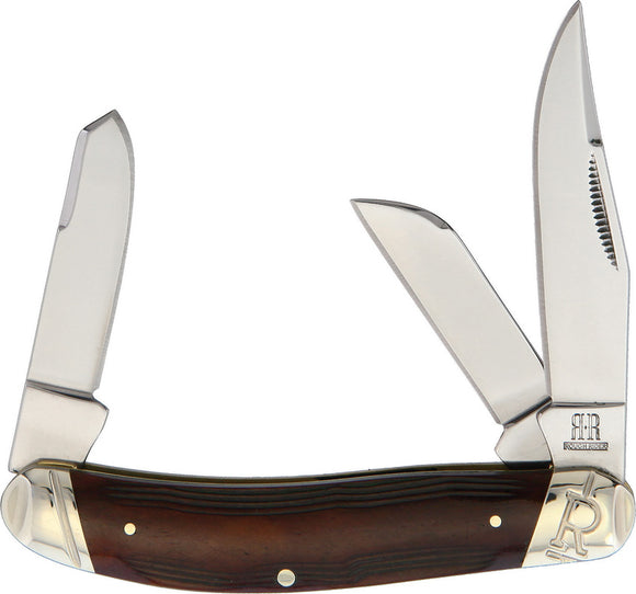 Rough Ryder High Plains Sowbelly Brown Bone Pocket Knife 2050