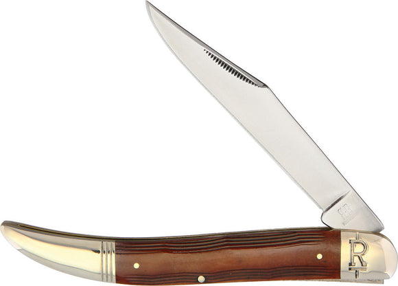Rough Ryder High Plains Large Toothpick Brown Bone Folding Stainless Knife 2052