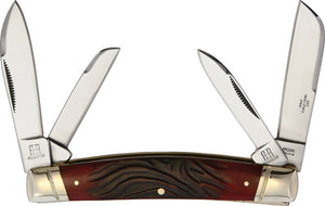 Rough Ryder Congress Red Worm Groove Bone Folding Stainless Pocket Knife 2055