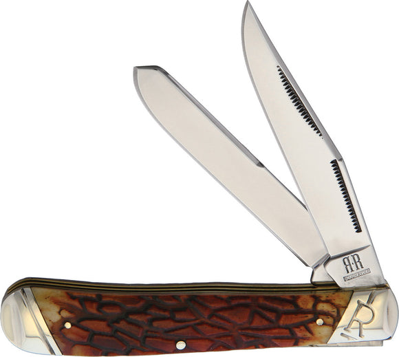 Rough Ryder Trapper Brown Bone Folding Pocket Knife 2057