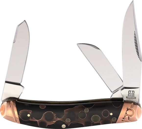 Rough Ryder Sowbelly Copper Swirl Folding Pocket Knife 2059