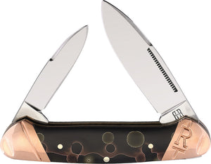 Rough Ryder Canoe Copper Swirl Black Folding Pocket Knife 2060