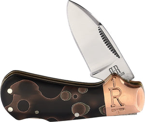 Rough Ryder Cub Copper Swirl Black Folding Pocket Knife 2062