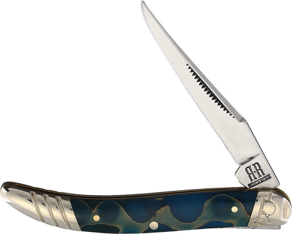 Rough Ryder Toothpick Blue Swirl Celestial Series Folding Pocket Knife 2070