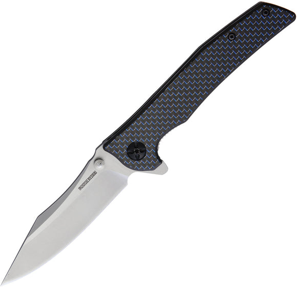 Rough Ryder Linerlock Black/Blue G10 Folding Stainless Clip Pt Pocket Knife 2082