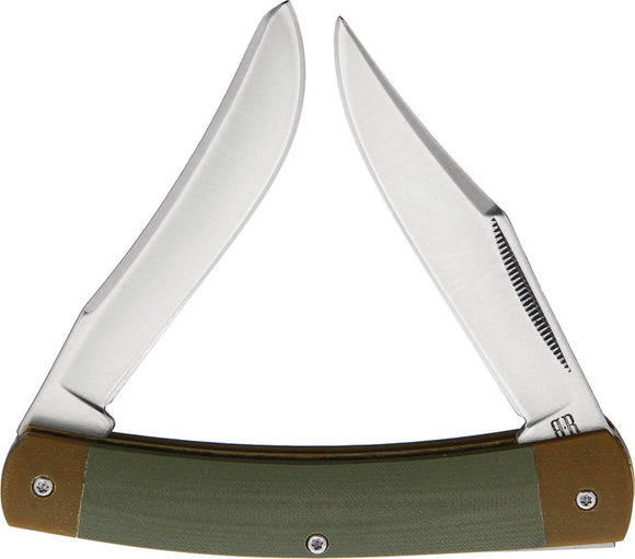Rough Ryder Moose Green/Tan G10 Folding Stainless Clip/Spey Pocket Knife 2085