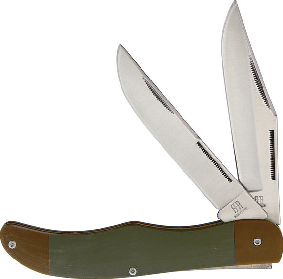 Rough Ryder Classic Hunter Green/Tan G10 Folding Stainless Pocket Knife 2087