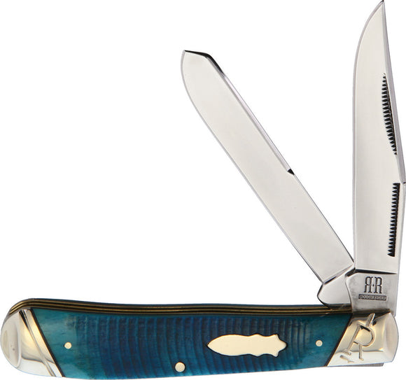 Rough Ryder Black and Blue Trapper Folding Pocket Knife 2115