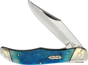 Rough Ryder Black & Blue Bone Hunter Folding Stainless Clip Pt Pocket Knife 2117