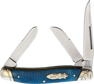 Rough Ryder Black and Blue Stockman Folding Pocket Knife 2119