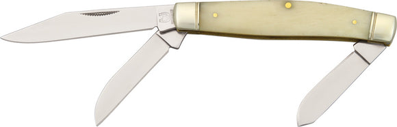 Rough Ryder Stockman  White Bone 440 Stainless Folding Knife 211