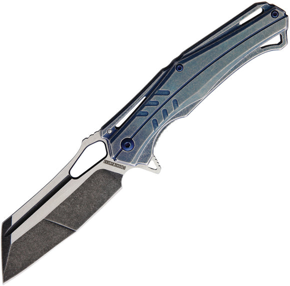 Rough Ryder Framelock Blue Stonewash Folding Knife 2145