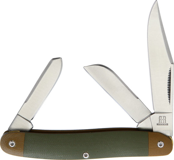 Rough Ryder Stockman Classic Green/Tan G10 Folding Stainless Pocket Knife 2147