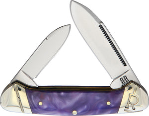 Rough Ryder Small Canoe Purple Swirl Folding Pocket Knife 2151