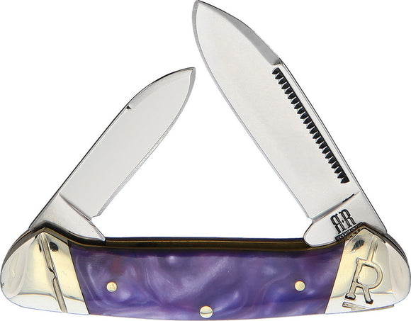 Rough Ryder Small Canoe Purple Swirl Folding Pocket Knife 2151