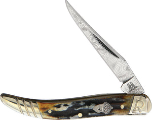 Rough Ryder Toothpick Cinnamon Stag Folding Pocket Knife 2154