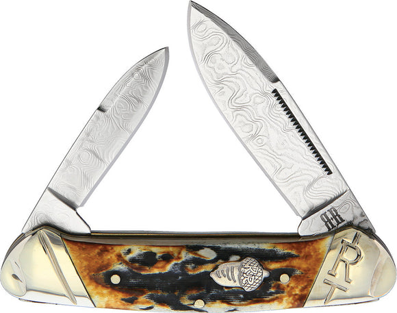 Rough Ryder Canoe Cinnamon Stag Folding Pocket Knife 2156