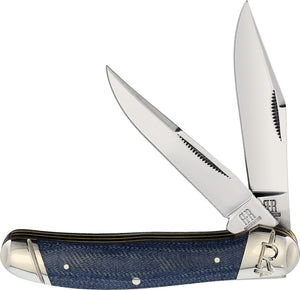 Rough Ryder Copperhead Denim Micarta Folding Stainless Clip Point Knife 2188