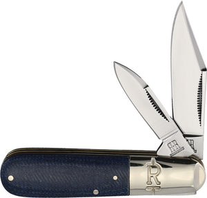 Rough Ryder Barlow Denim Micarta Folding Stainless Clip/Pen Pocket Knife 2191