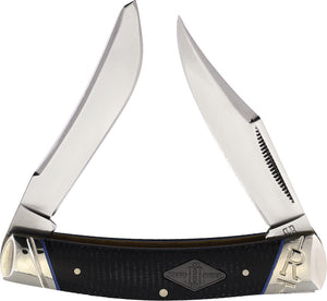 Rough Ryder Moose Black Micarta Handle Carbon Steel Clip Point Knife 2216