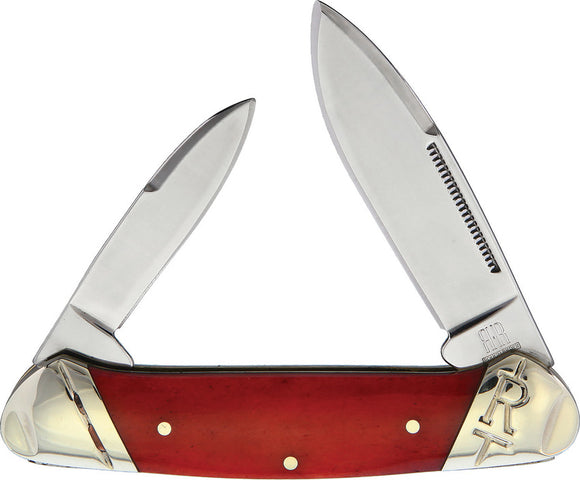 Rough Ryder Magicians Canoe Red Smooth Bone Folding Stainless Pocket Knife 2223