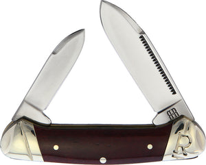 Rough Ryder Mini Canoe Red Smooth Bone Folding Stainless Spear/Pen Knife 2225