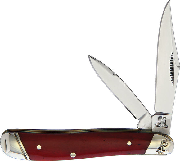 Rough Ryder Peanut Red Smooth Bone Folding Stainless Clip/Pen Knife 2226