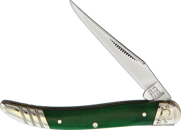 Rough Ryder Toothpick Green Smooth Bone Folding Stainless Pocket Knife 2232