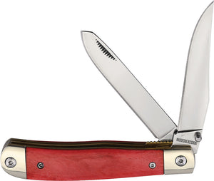 Rough Ryder Trapper Red Smooth Bone Folding Pocket Knife 2235