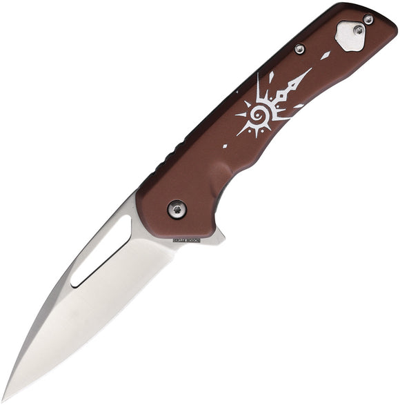 Rough Ryder Night Out Pocket Knife Brown Aluminum Folding Stainless Blade 2253