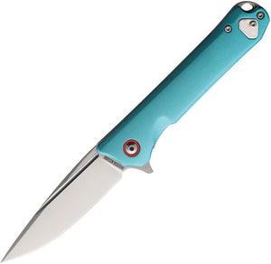 Rough Ryder Night Out Pocket Knife Teal Aluminum Folding Stainless Blade 2255