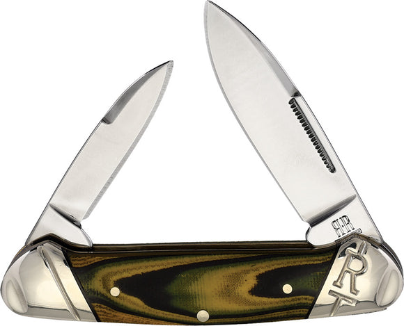 Rough Rider Wasp Canoe Yellow/Black  Stainless Folding Pocket Knife 2259